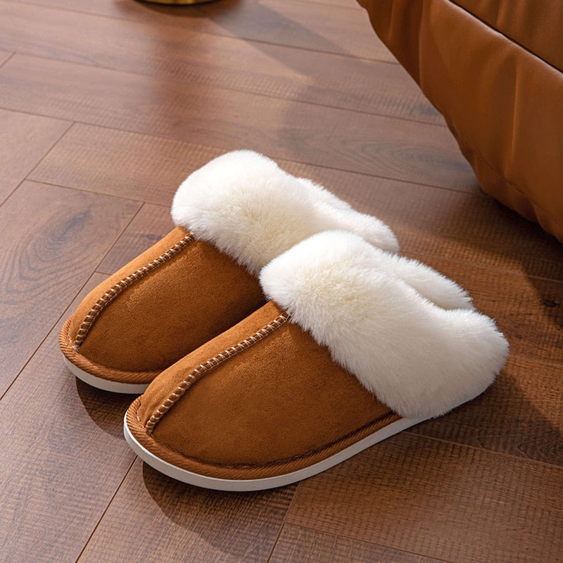 Cozy Comfort Faux Suede Fur Lined Slippers